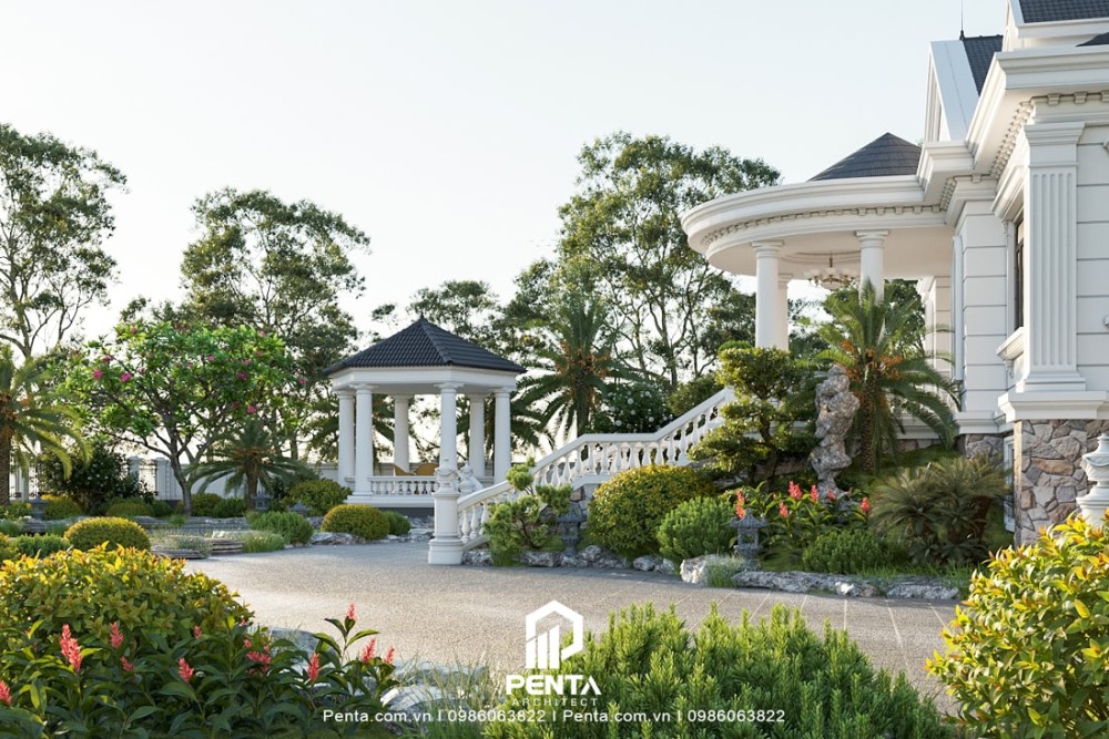 Biệt thự nhà vườn 1 tầng tân cổ điển tại Nam Định
